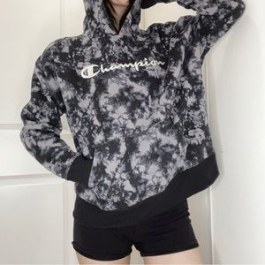 Women’s Champion Grey Tie Dye Pullover Hoodie
